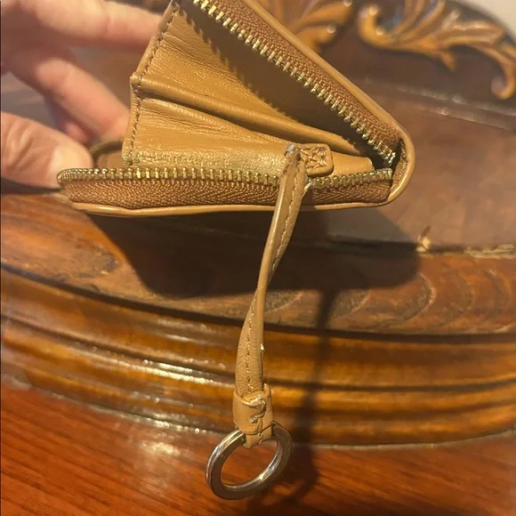 Tory Burch Pebbled Leather Zip Wallet in Saddle - Picture 7 of 11